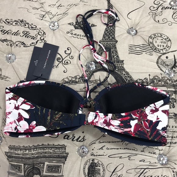 Tommy Hilfiger Tropical Orchid Bandeau Swim Top - Picture 6 of 6